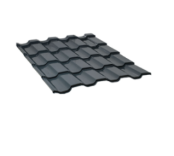 სასახურავე თუნუქის ფურცელი 0.45x1200 RAL 7016 WRINKLE (მეტალოკრამიტი) მუქი ნაცრისფერი — თუნუქის სახურავი
